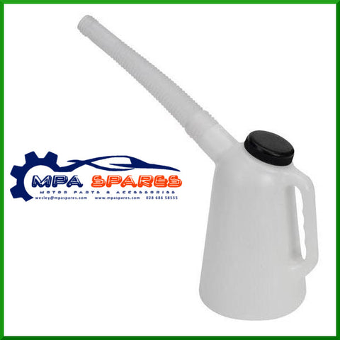 Measuring Oil Jug 1 Litre --Flexible Spout-Us Quart & Litre Marked Petrol/Diesel - MPA Spares