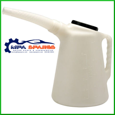 Measuring Oil Jug 5 Litre - Flexible Spout-Us Quart & Litre Marked Petrol/Diesel - MPA Spares