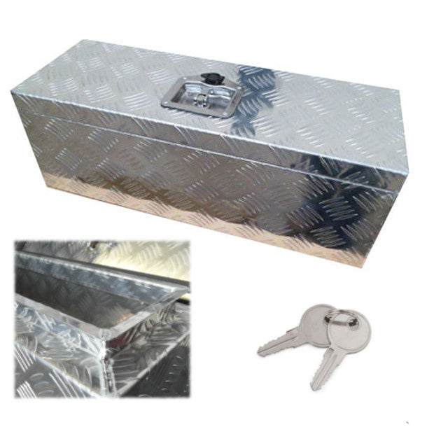 Aluminium Chequer Plate Tool Box - Lock, Water Trap, Ifor Williams (640X230X230)