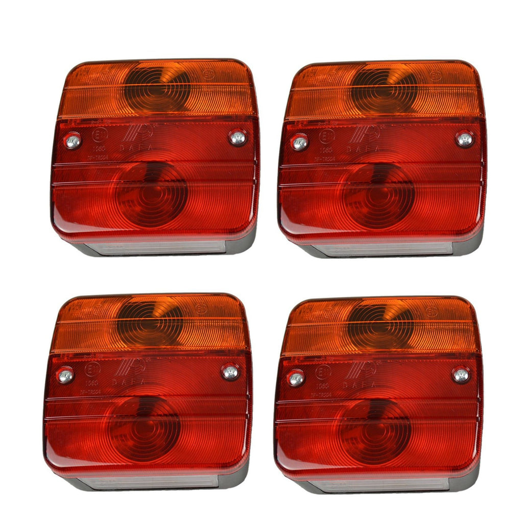 4 X Square Trailer 4 Function Brake Number Plate Indicator Lights