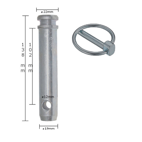 Top Link Pin With Linch Pin - Cat1 David Brown (4" X 3/4")