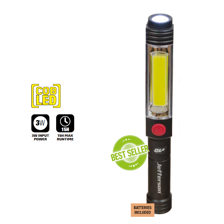 Jefferson QL4 400 Lumens COB +1 LED Torch