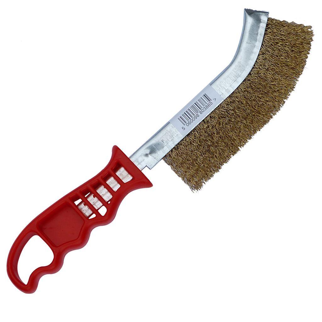 Jefferson Plastic Handle Brass Coated Wire Brush