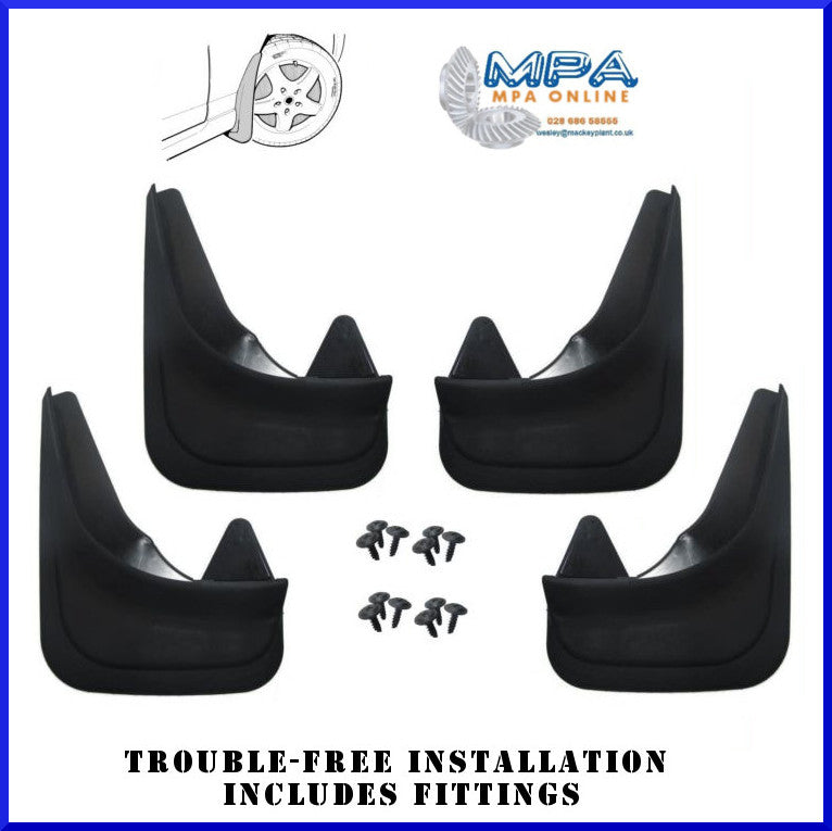 Set Of 4 Mudflaps For Toyota Auris Yaris Corolla - Moulded Universal Fit - MPA Spares