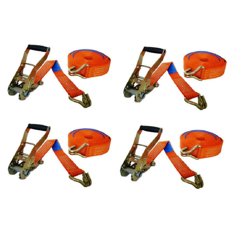 Ratchet Straps X4; Various Sizes 50mm X 8Mtr; 50mm X 10Mtr; 50mm X 12Mtr