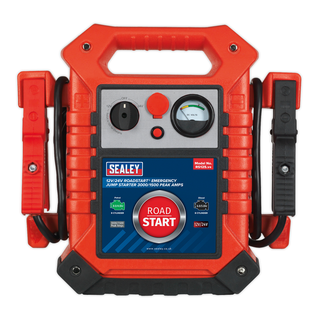 Sealey 3000/1500A 12V/24V Roadstart® Emergency Jump Starter - Diesel/petrol