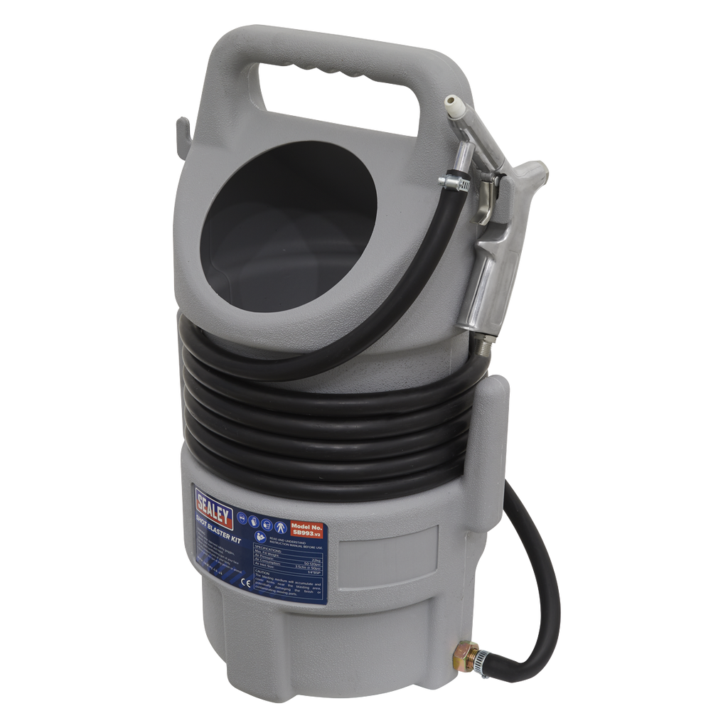 Sealey Sandblaster Hopper Kit - Portable Sand Blasting Gun & Air Hose