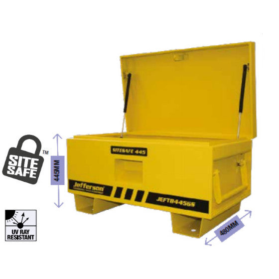 Jefferson 445mm Site Safe Truck Box - Steel Chest with Sheilded Locking Points