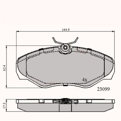 Front Brake Pads Primastar 01-> Vivaro 01-> ADB01127 PAD1240 MDB2159