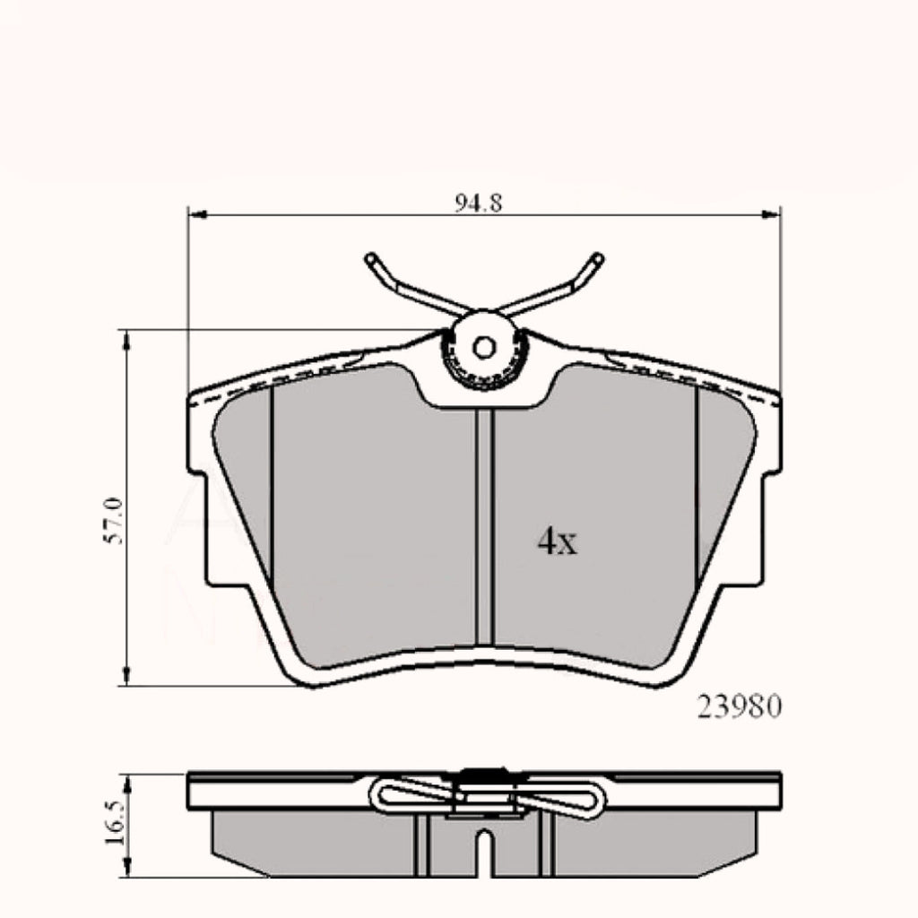 Rear Brake Pads Primastar 01->,Vivaro 01-> (R) ADB0874 PAD1279 MDB1952
