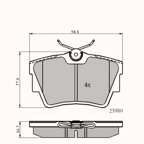 Rear Brake Pads Primastar 01->,Vivaro 01-> (R) ADB0874 PAD1279 MDB1952