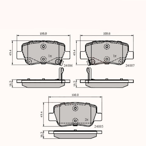 Rear Brake Pads Toyota Avensis 09-> ADB32026 PAD1723 MDB3036